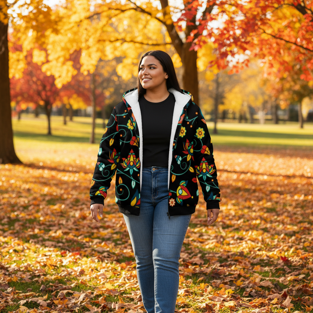 Thorny Path Black Sherpa Hoodie
