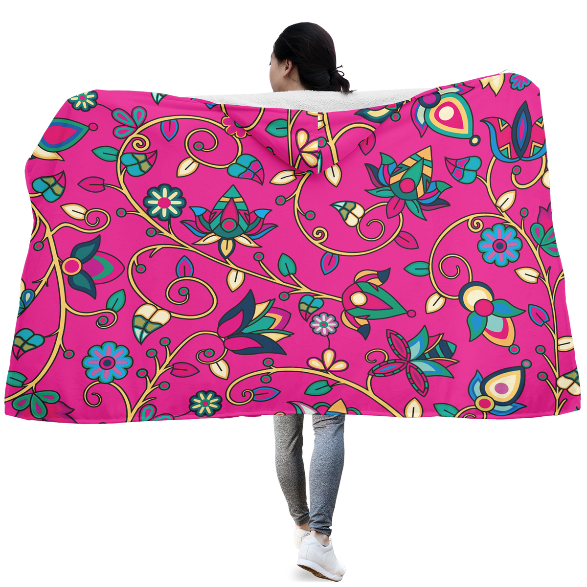 Thorny Path Pink Hooded Blanket