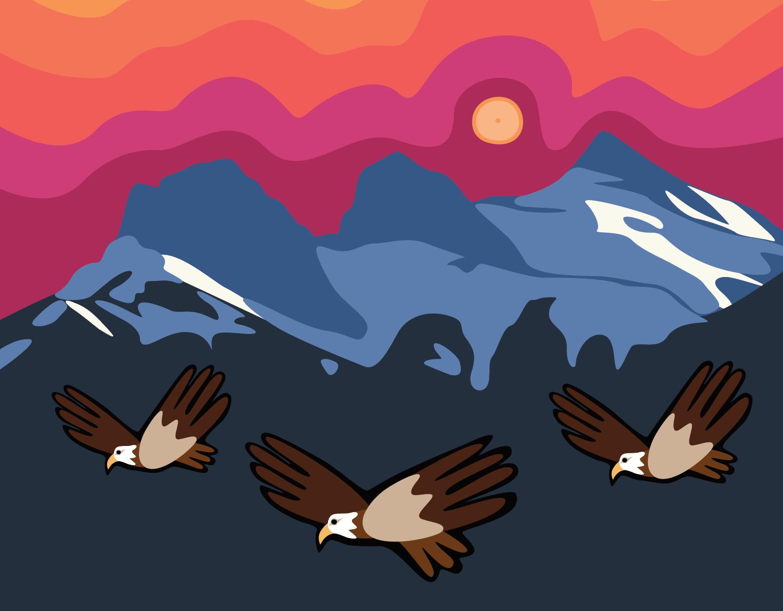 Bada Jean Three Sister Three Eagle Greeting Card