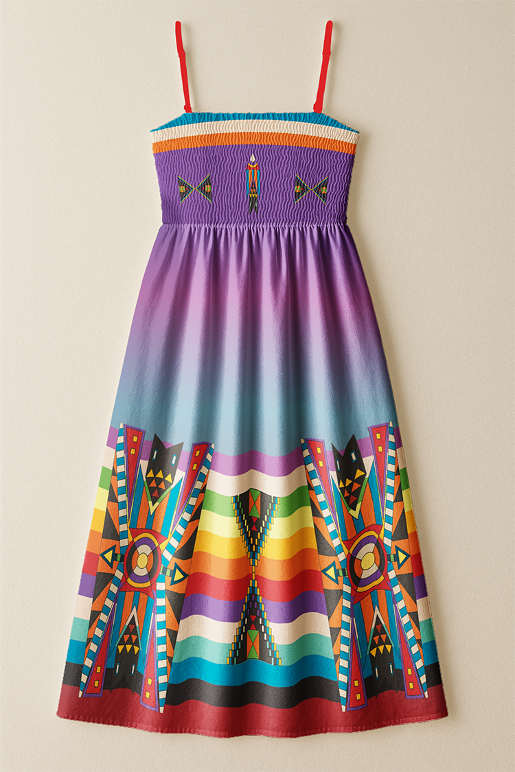 Blooming Spirit Geometric Smock Top Dress