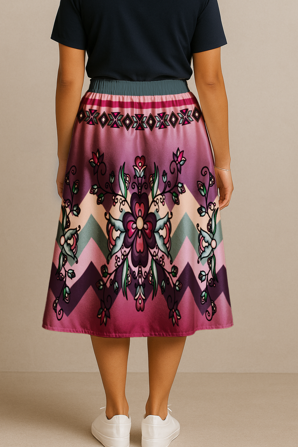 Amber Evening Garland Midi Skirt