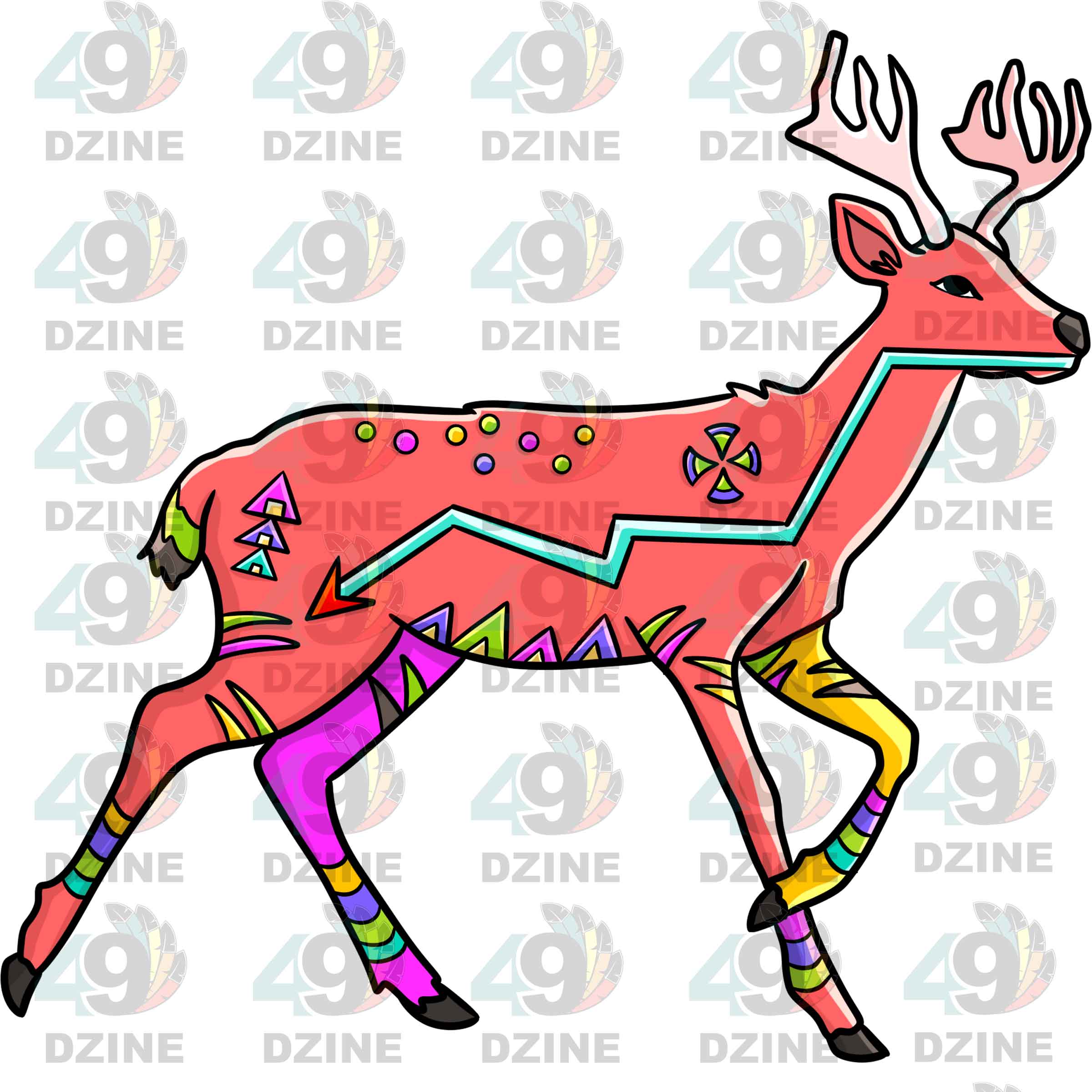 Deer 3 Colored UV Sticker