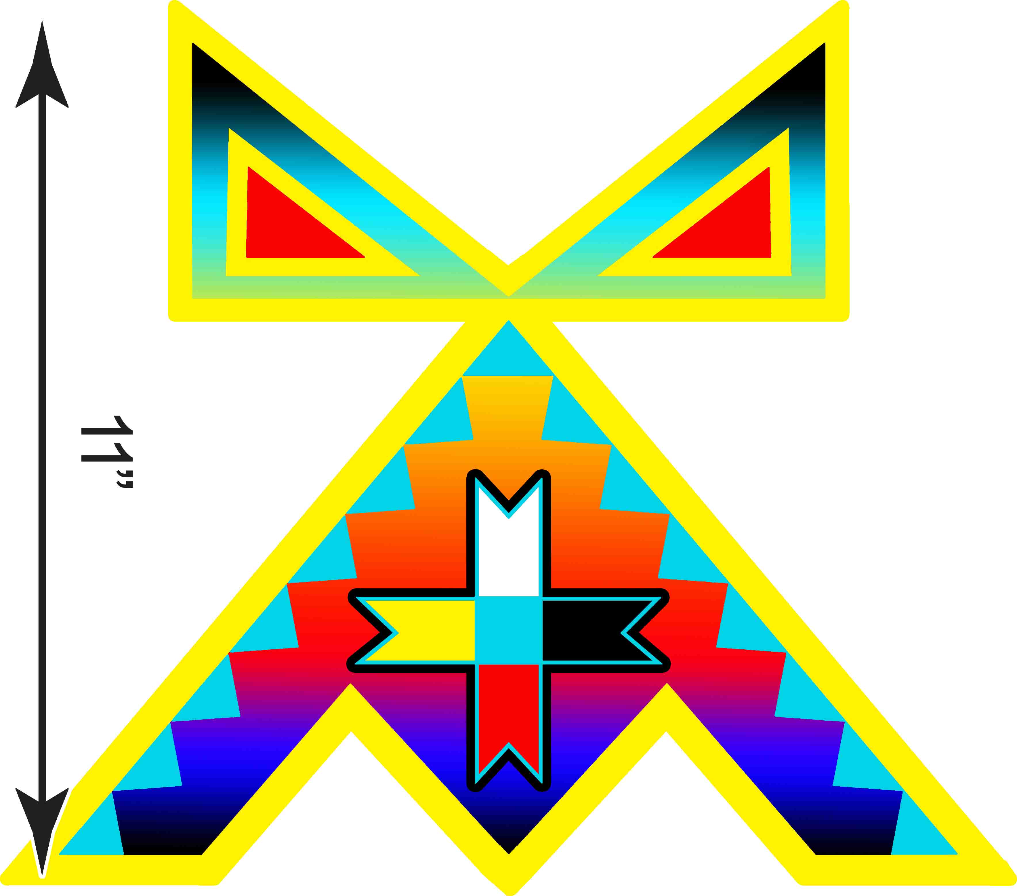 11-inch Geometric Transfer Rainbow Lodge