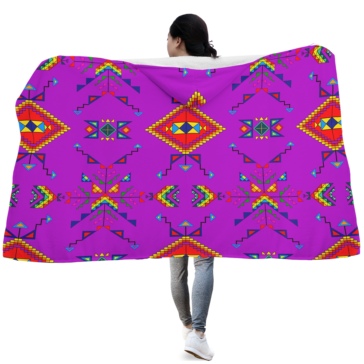 Buffalo Jump Purple Hooded Blanket
