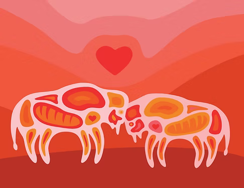 Bada Jean Candy Heart Buffalo Love Greeting Card