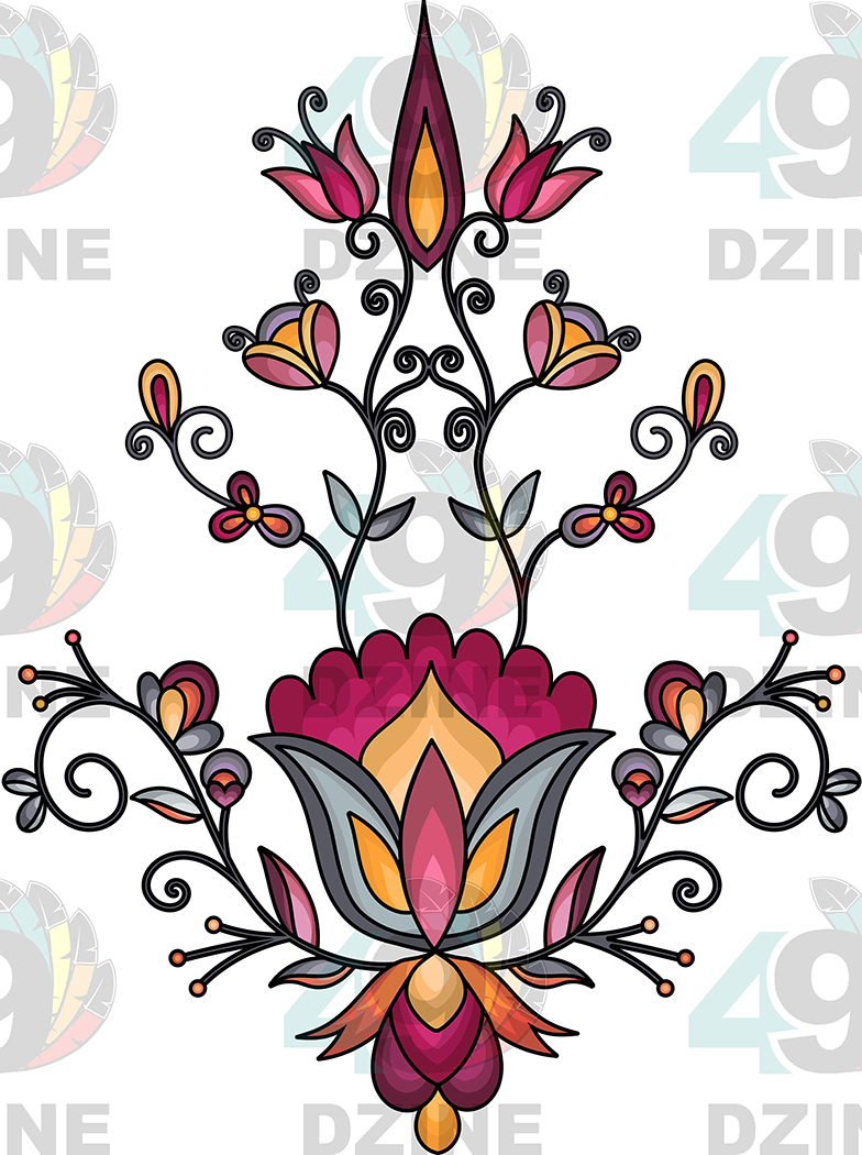 Floral Transfer - Crimson Drift Petals Various Sizes