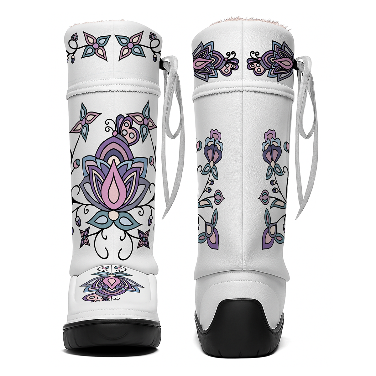 Snow Petal Spirit Real Leather MocLux Tall