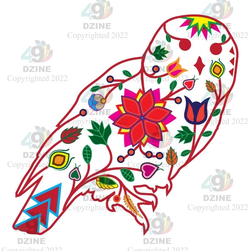 Floral Owl UV Sticker