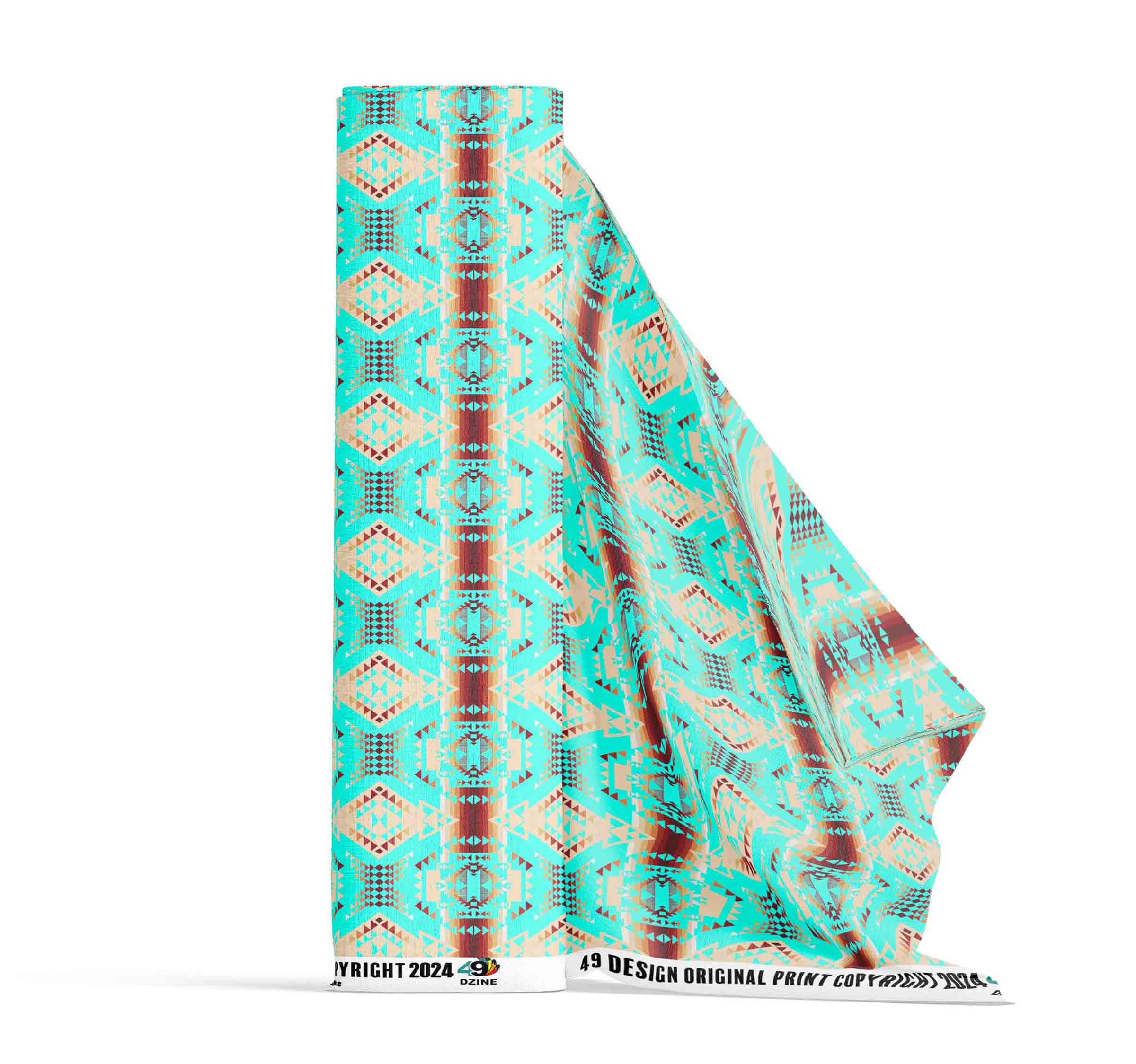 Gathering Earth Turquoise Cotton Poplin