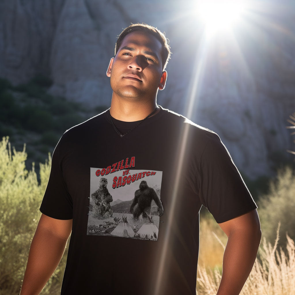 Godzilla vs Sasquatch Unisex T-shirt