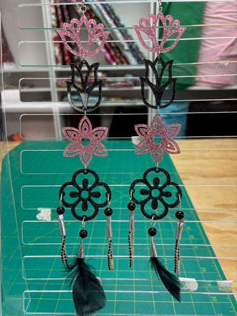 Handmade Long Acrylic Earrings