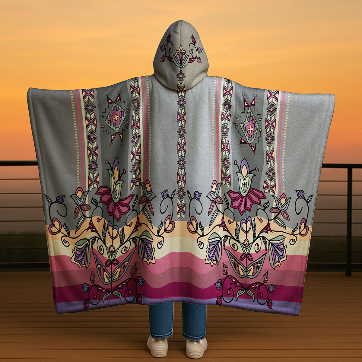 Moonlit Frost Hooded Blanket