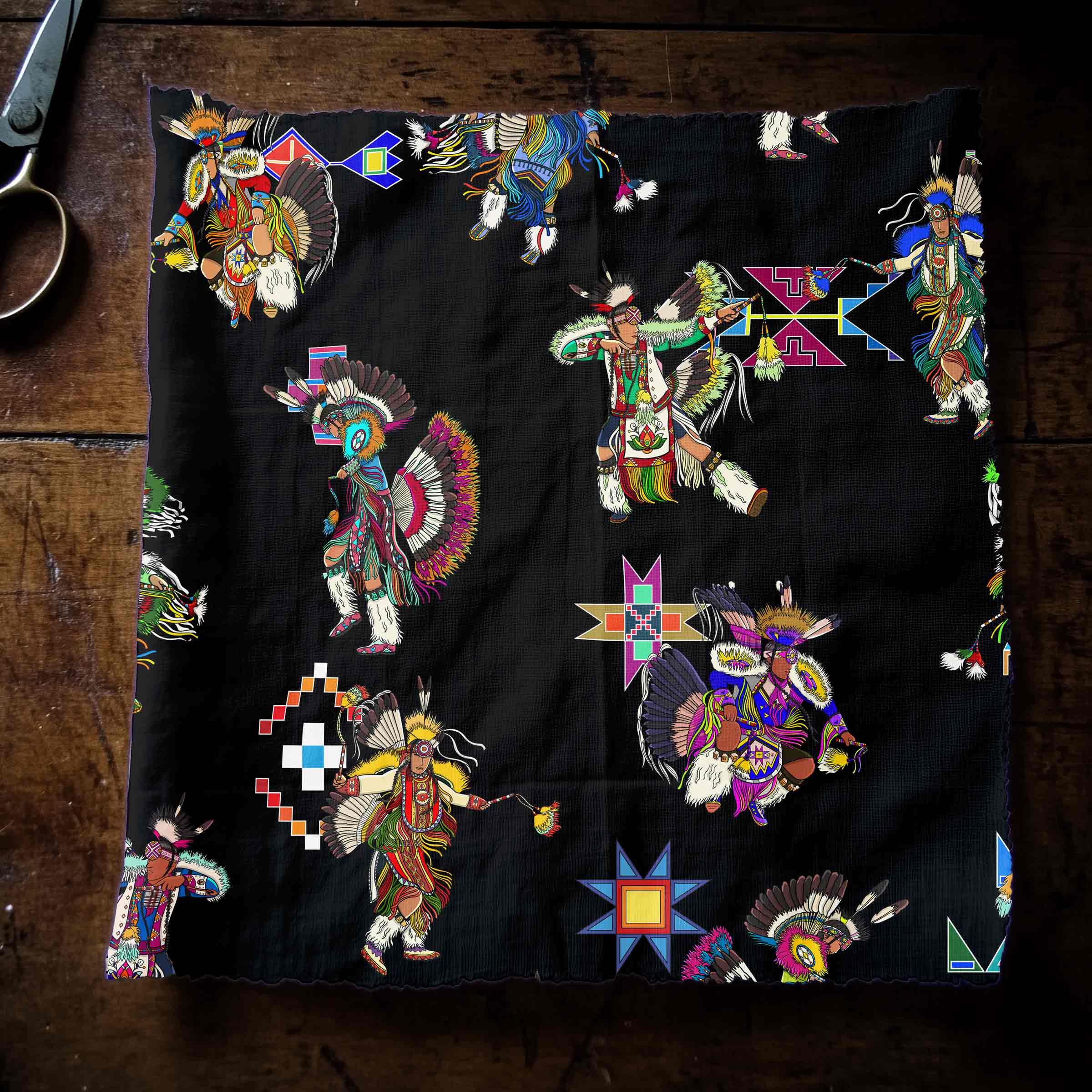 Men's Fancy Dancers Black Small Cotton Poplin