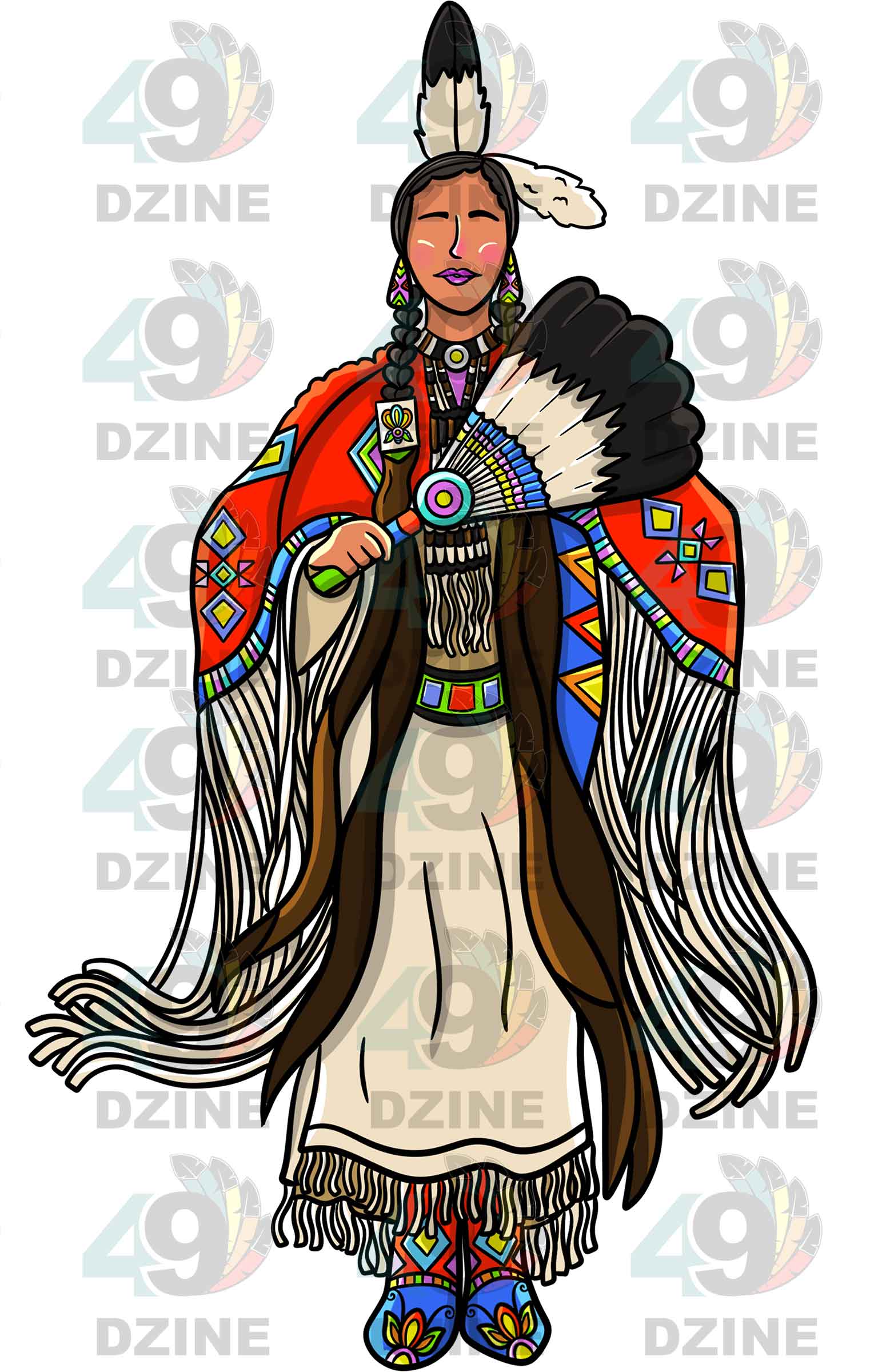 Traditional Buckskin Dancer 3 UV Sticker