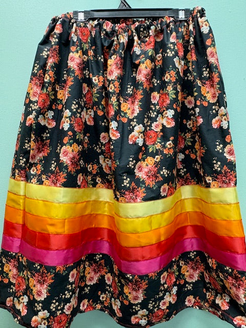 Copper Floral Ribbon Skirt