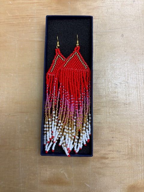Danielle Redgun Beaded Dangling Earrings