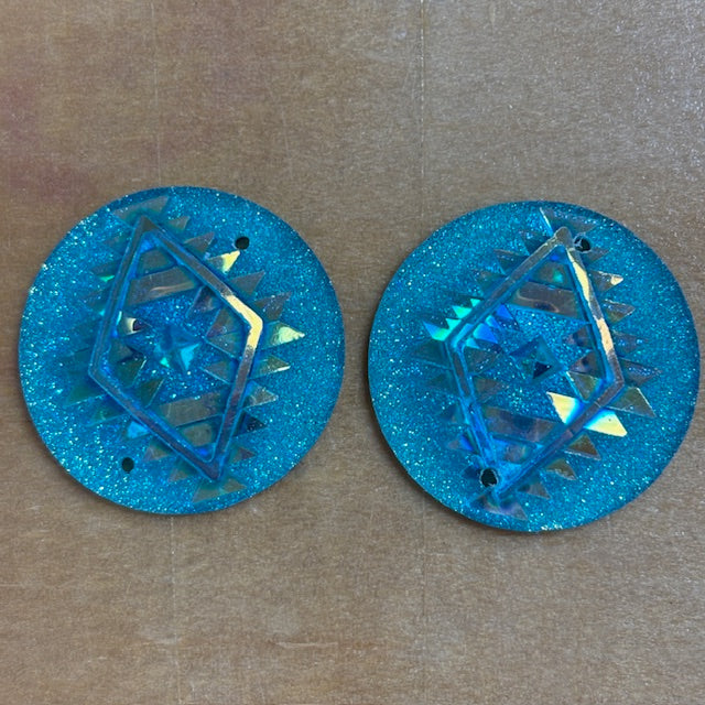 Geometric Circle Cabochons Set of 2