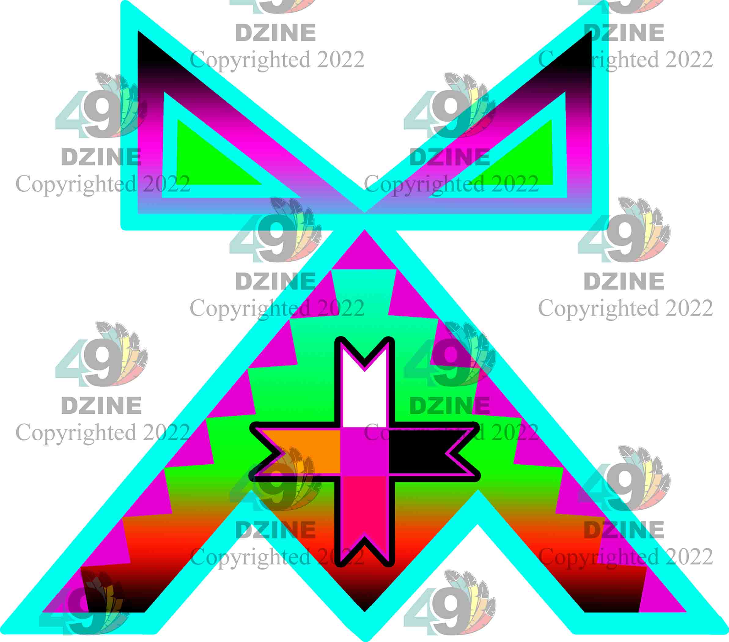 11-inch Geometric Transfer Rainbow Lodge